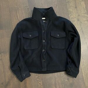 Altar’d State Button-Up Fleece Shirt Jacket Black Small